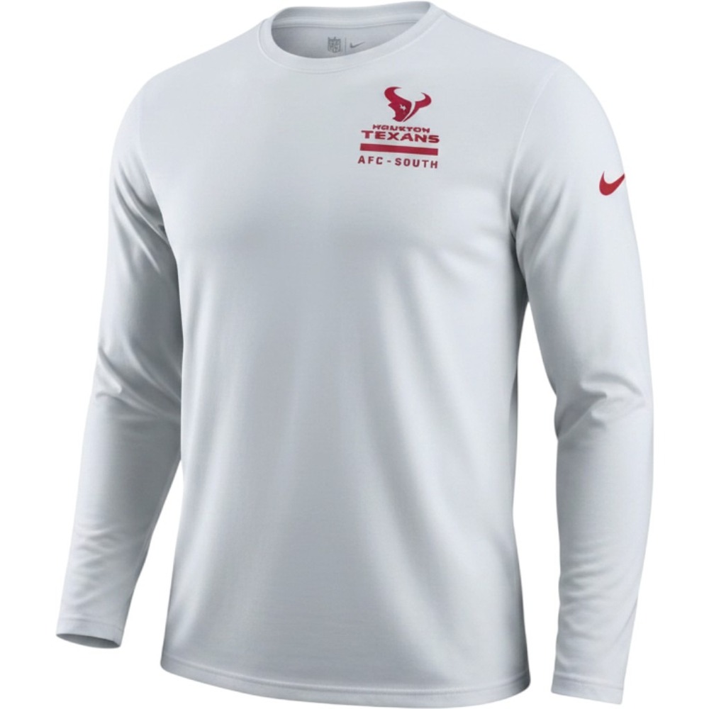 Nike Houston Texans Sideline Dri-FIT Long Sleeve Shirt White XXL NFL On Field
